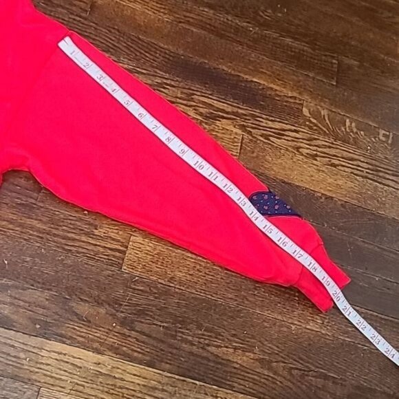 Vintage 80s Red Blue Heart Cute Girly Pullover Crewneck Sweatshirt - Picture 8 of 11